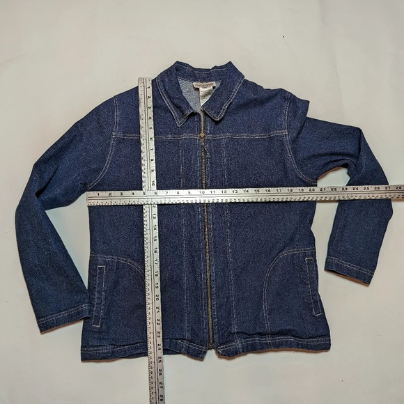 Vintage Tradition Country Collection Petite 12P Denim Jean Zip Up Jacket Woman - Picture 4 of 6
